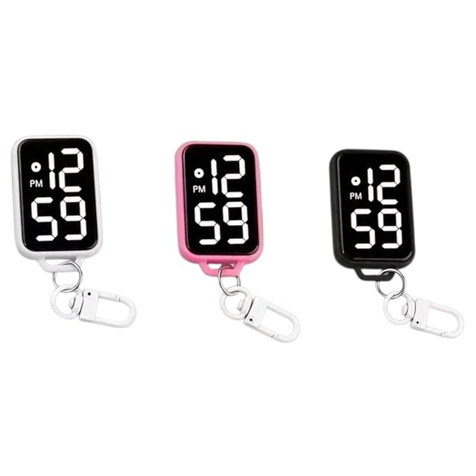 Wishbone LED Digital Display Keychain Pocket Watch | Mini Square Electronic Clock with Keyring | Portable Digital Timepiece for Kids, Students | Stylish Gift for Birthday, School & Travel