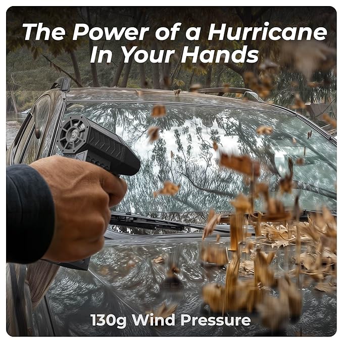 XECH Mini Handheld High Speed Air Duster 140000 RPM, Rechargeable Type-C, for Cleaning Computers, Cars, Backyard and Home Appliances, Cordless & Compact, Adjustable