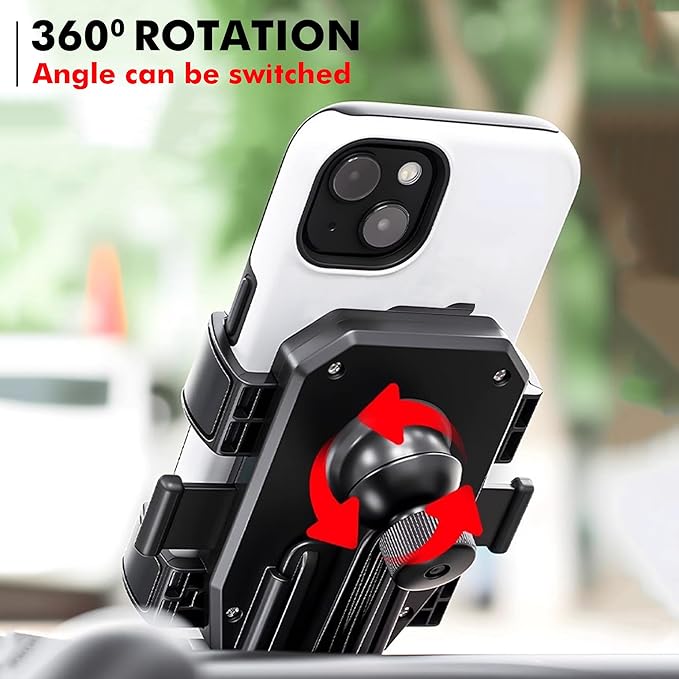 Kratos B4 Mobile Holder for Bike with One Click Locking, 360° Rotation, Secure Grip Design, Shock Proof Cushioning Pad Protection for Devices, Bike Mobile Holder for GPS Navigation Devices Support