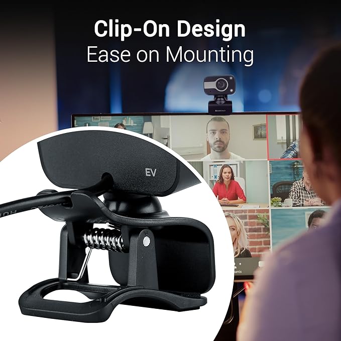 Zebronics Zeb-Crystal Clear Web Camera, 0.3 MP with USB with 3P Lens,Built-in Microphone,Auto White Balance,Night Vision and Manual Switch for LED