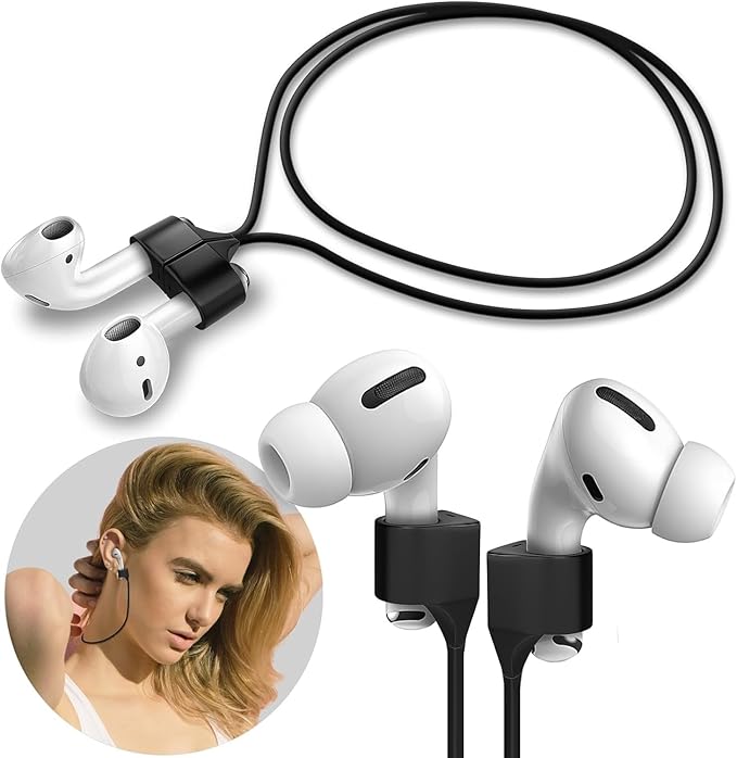 Sounce Anti-Lost Magnetic String Silicone Cable Strap for Apple Airpods 3rd Gen, Airpods 1 & 2, Airpods Pro Soft Neck Rope Cord